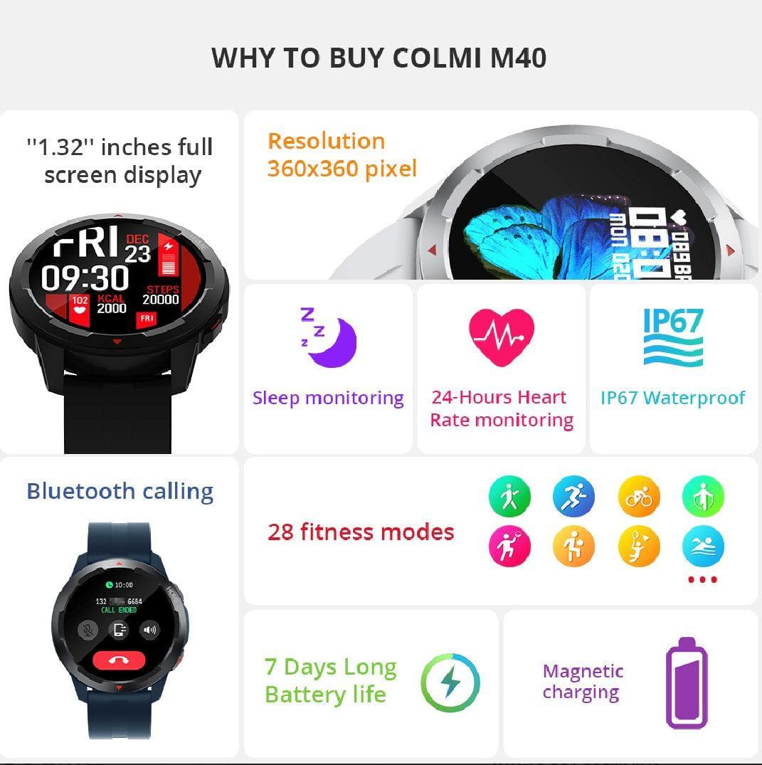 COLMI M40 BT Call Smart Watch Black Smart Watch South Africa