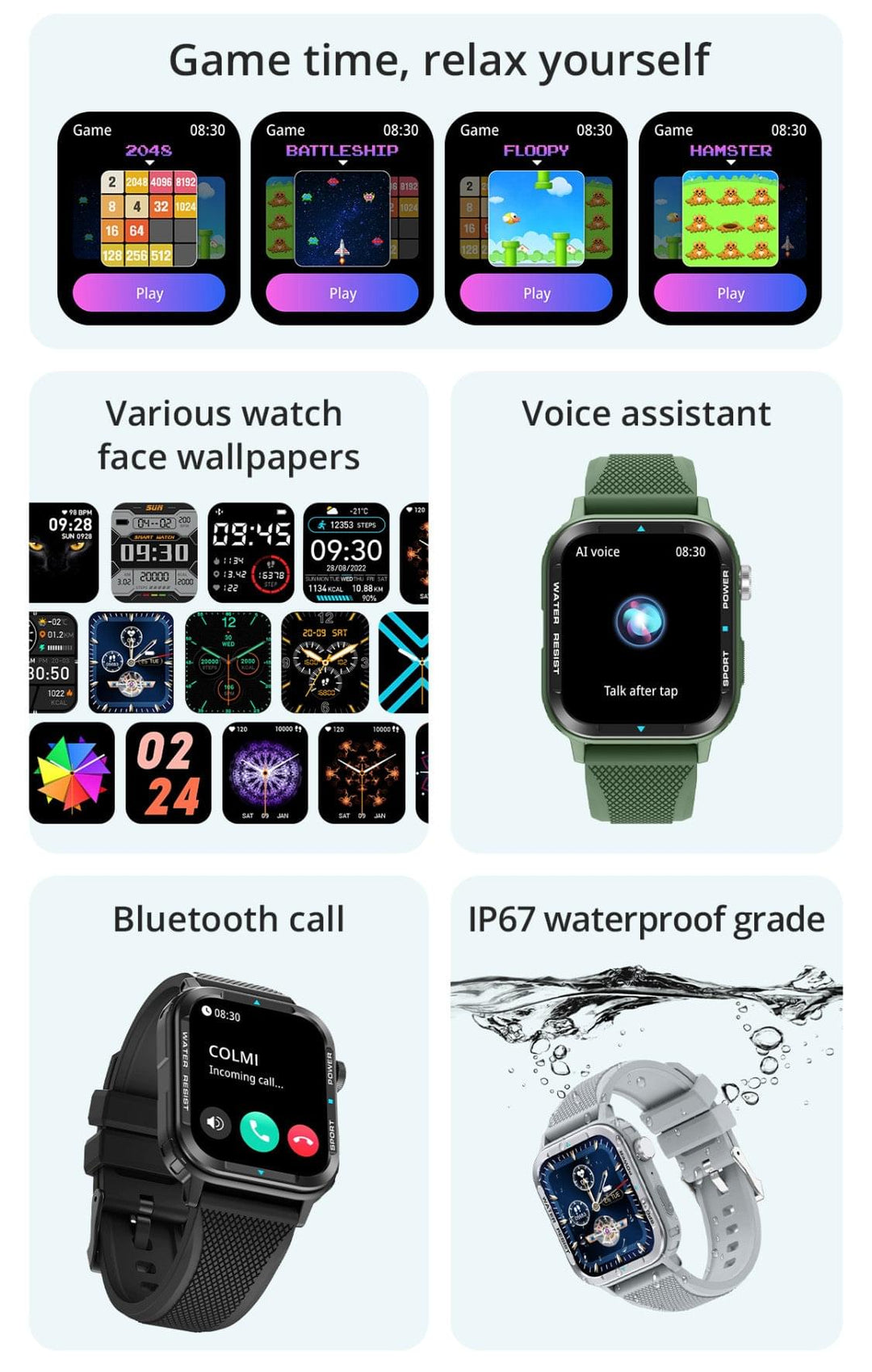 Colmi M41 Black Smart Watch South Africa