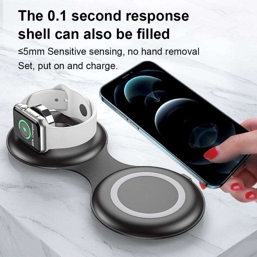 Smart Watch South Africa  Headphone & Headset Accessories Black 3 in 1 Wireless Magnertic Charger