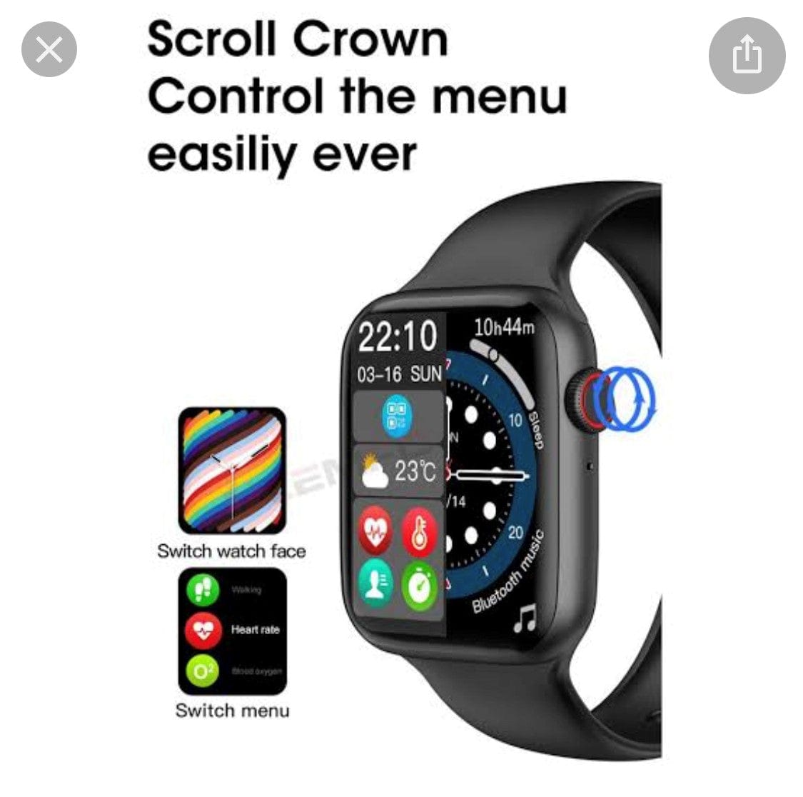 W26 Professional Black-Smart Watch South Africa