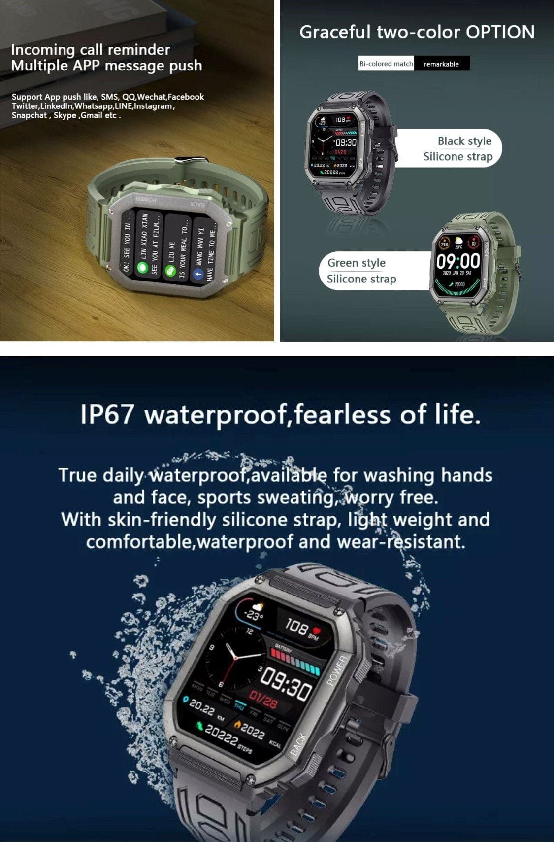Smart Watch South Africa Smart Watch Black SENBONO C20S Black