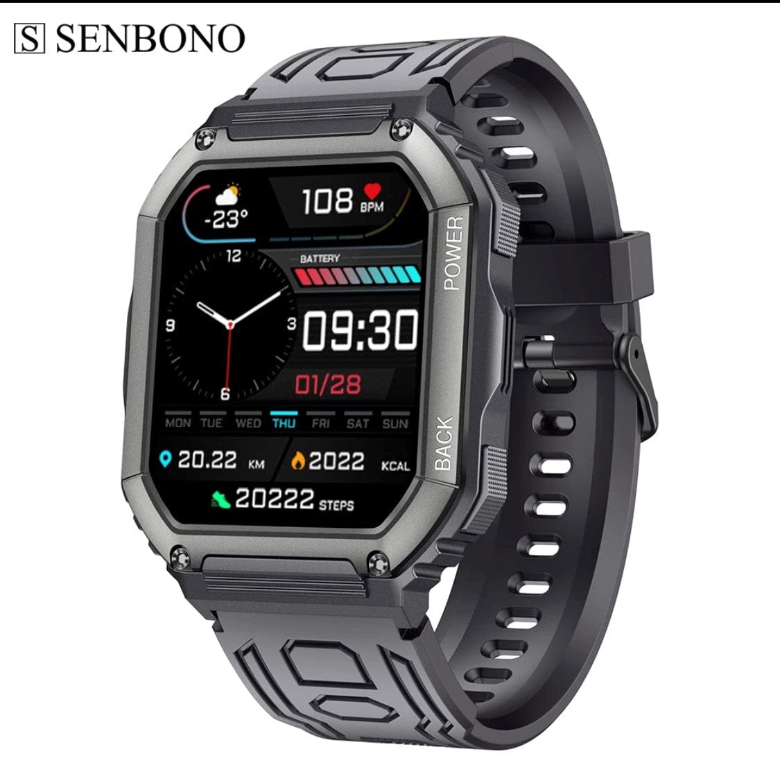Smart Watch South Africa Smart Watch Black SENBONO C20S Black