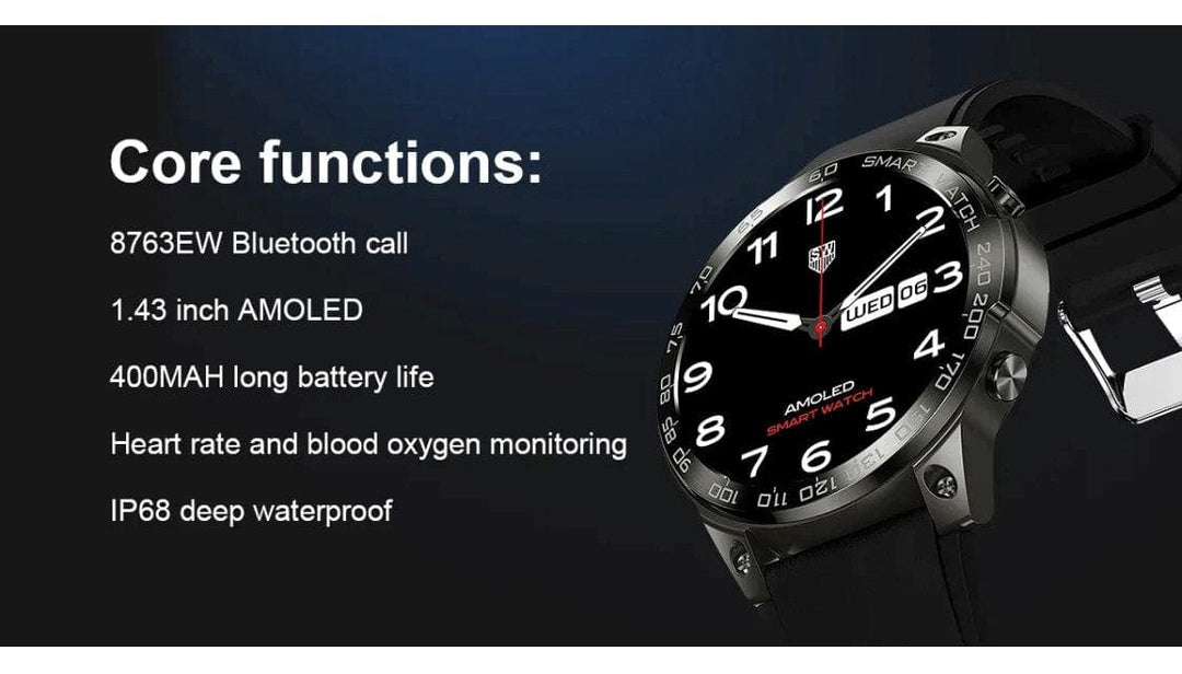 Smart Watch South Africa Smart Watch Black Senbono DM 50 Amoled Black