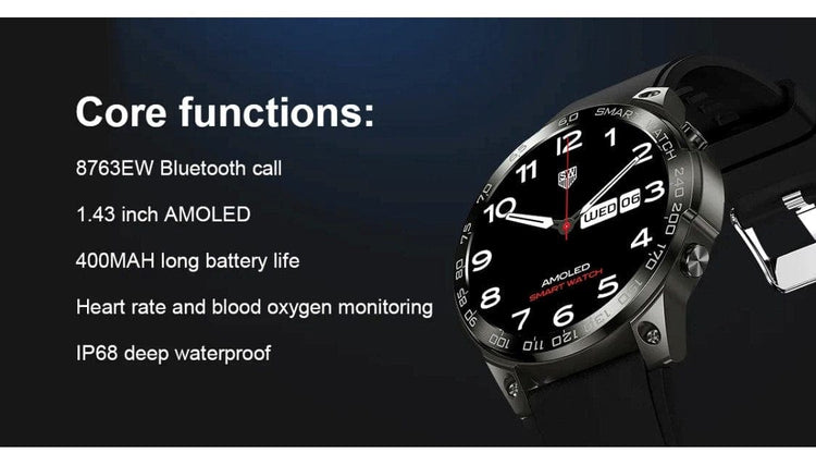 Smart Watch South Africa Smart Watch Black Senbono DM 50 Amoled Black