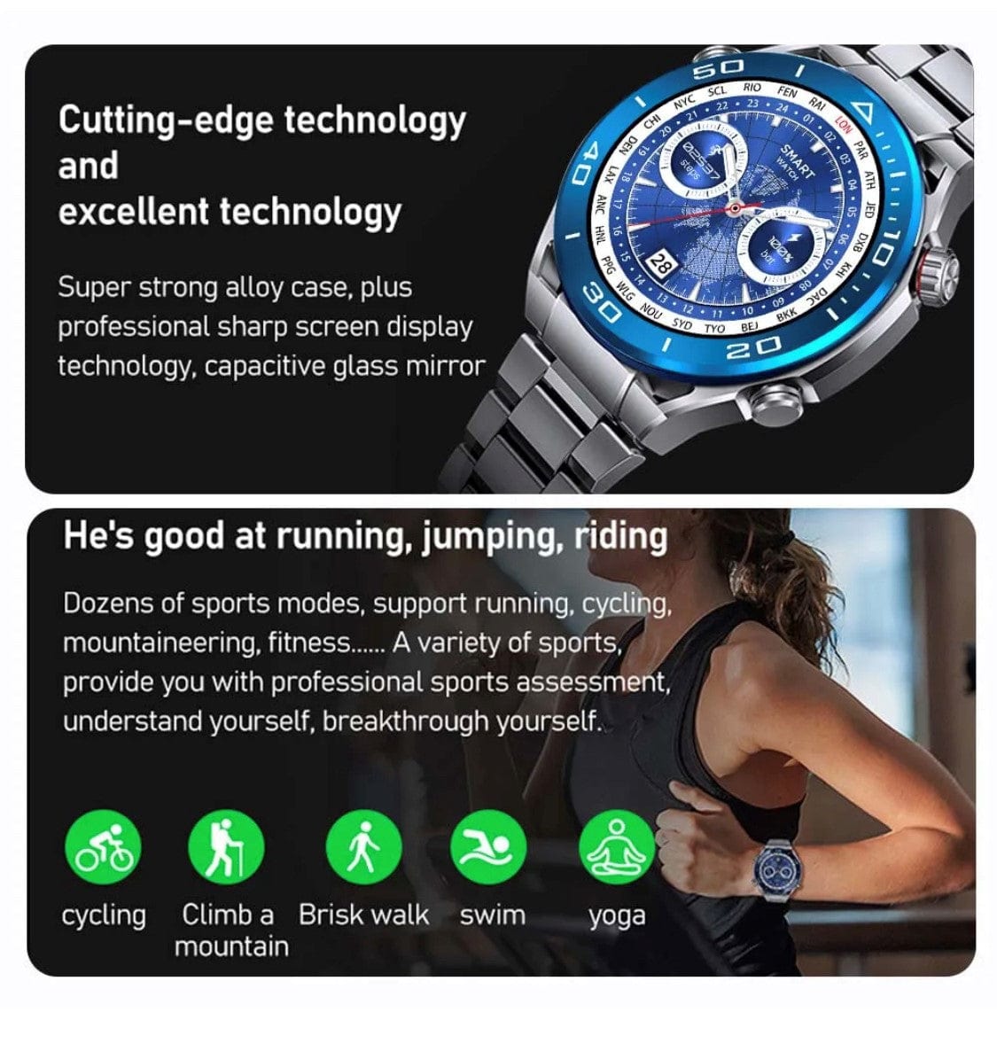 Smart Watch South Africa Smart Watch Black SENBONO SK4 Black