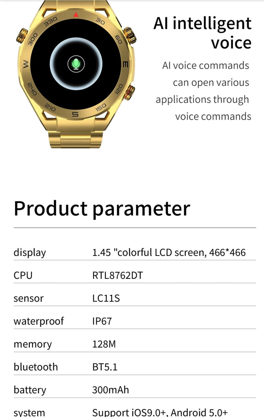 Smart Watch South Africa Smart Watch Black SENBONO SK4 Black