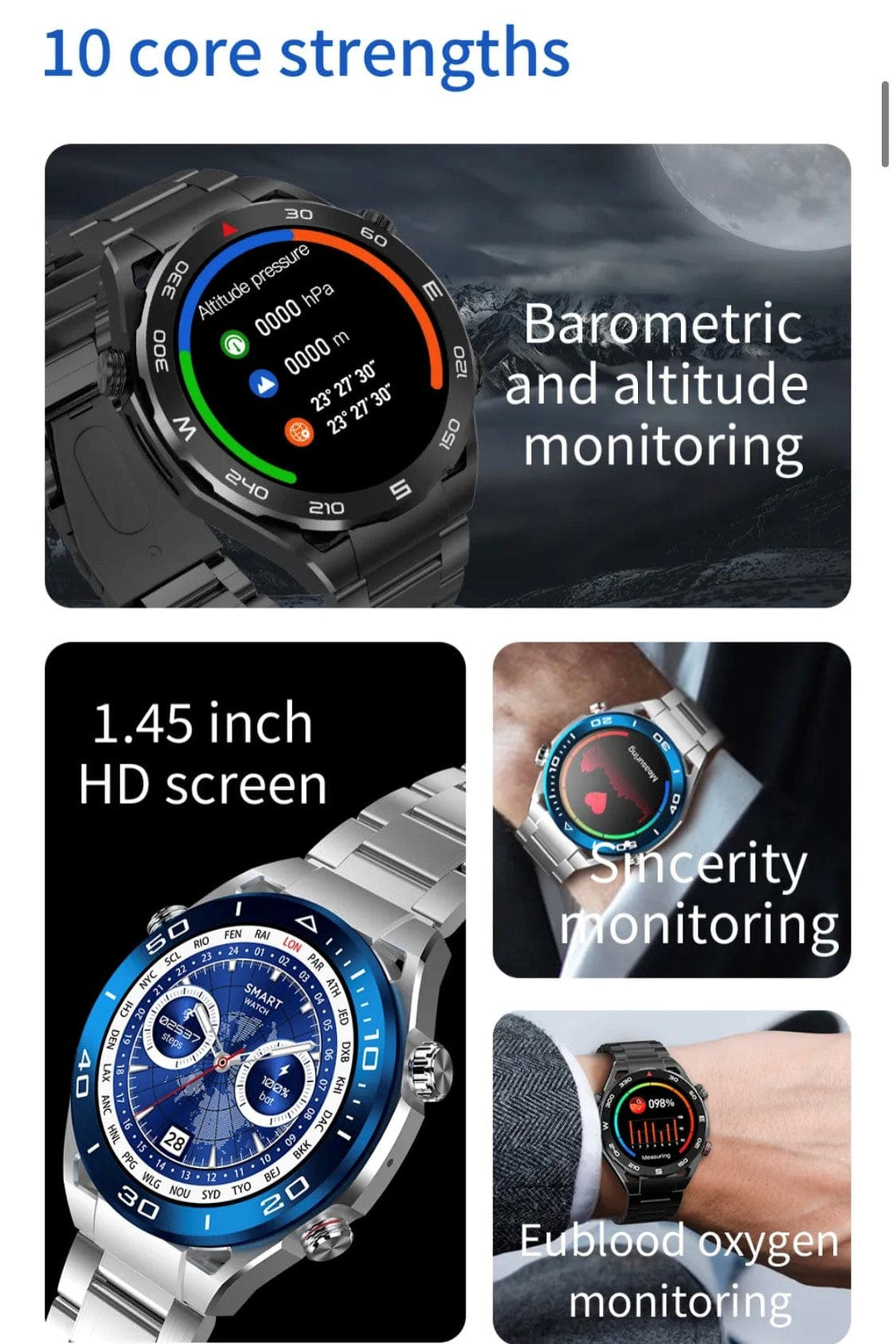 Smart Watch South Africa Smart Watch Black SENBONO SK4 Black