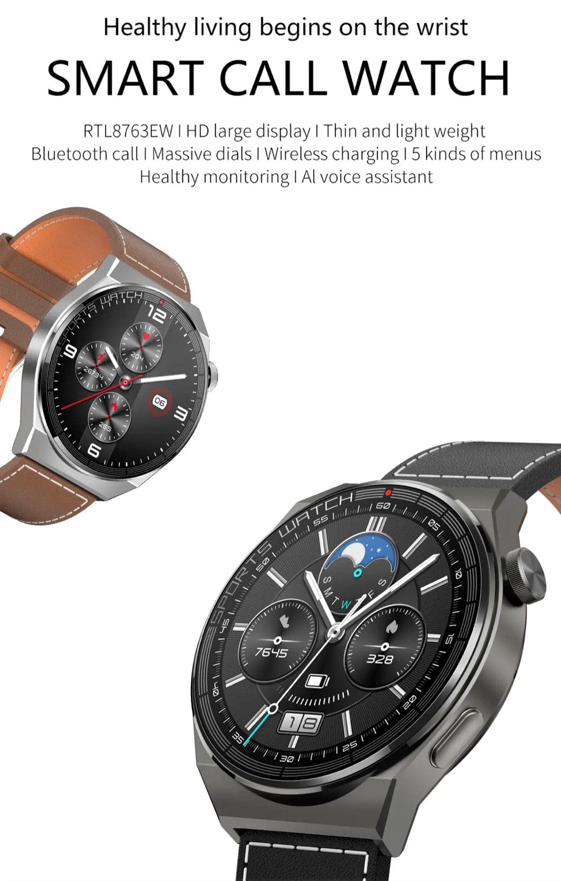 Smart Watch South Africa Smart Watch Black Smartoby Latest 1,39 Free Extra Leather strap- IP 68 Waterproof