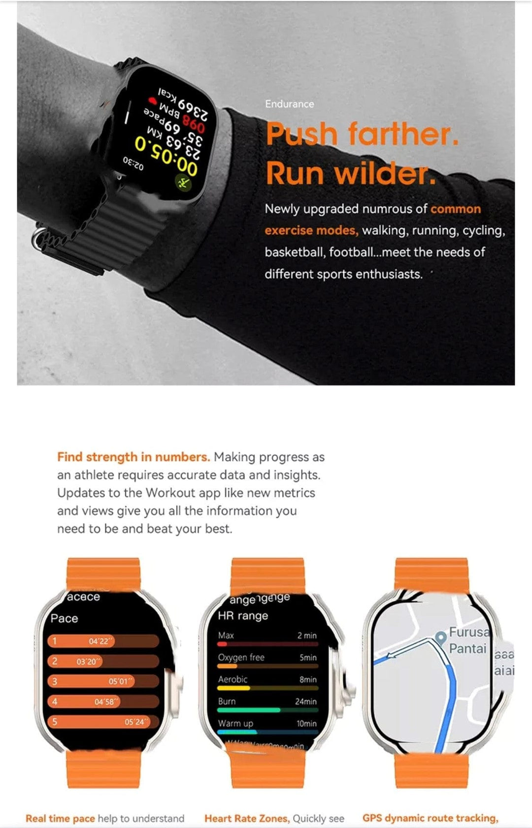 Smart Watch South Africa  Smart Watch Black W68 Ultra Microwear Black Bubble Strap