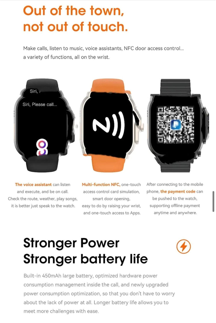 Smart Watch South Africa  Smart Watch Black W68 Ultra Microwear Black Bubble Strap