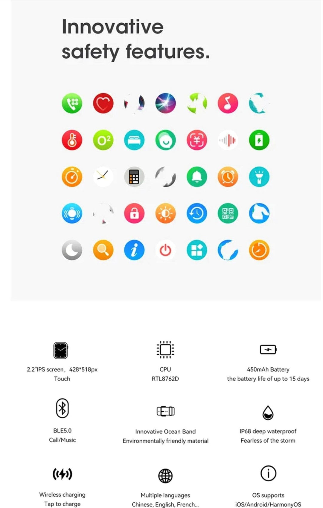 Smart Watch South Africa  Smart Watch Black W68 Ultra Microwear Black Bubble Strap