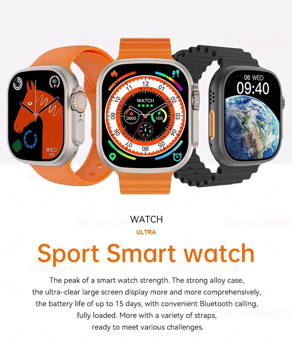 Smart Watch South Africa Smart Watch Orange W68 Ultra Microwear Orange Bubble Strap