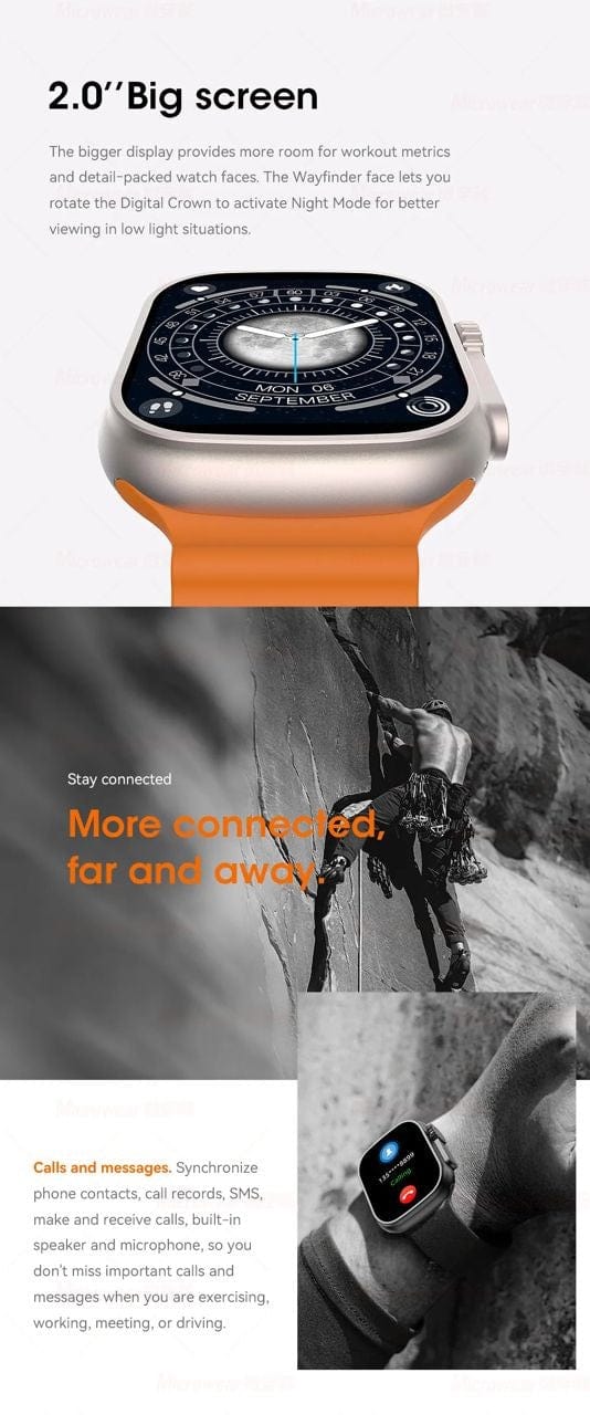 Smart Watch South Africa Smart Watch Orange W68 Ultra Microwear Orange Bubble Strap