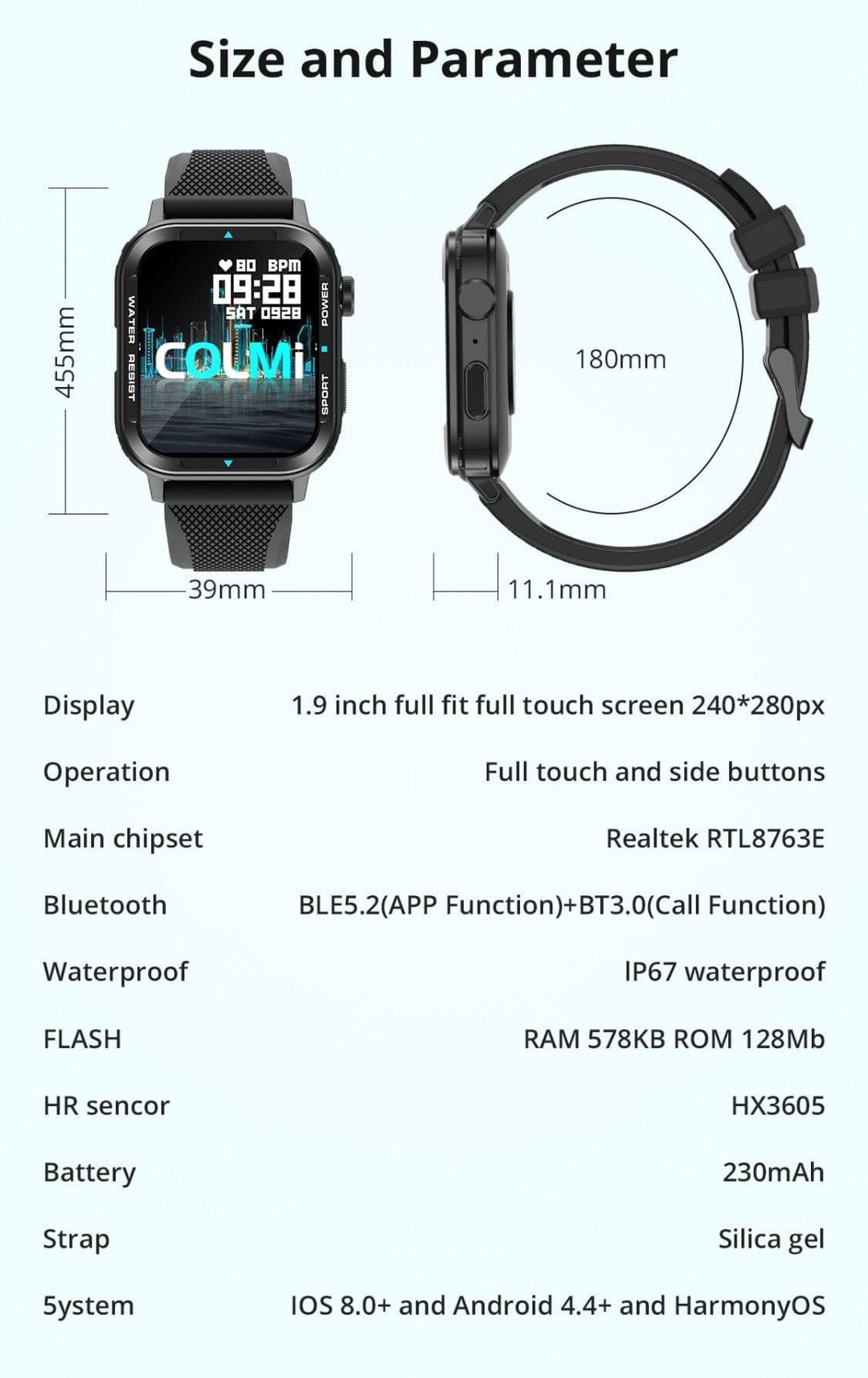 Colmi M41 Silver Smart Watch South Africa