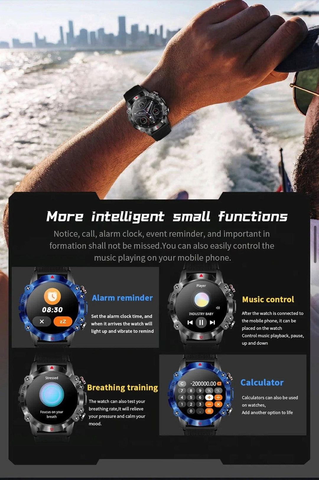 Smart Watch South Africa Watches Black Senbono KR 10 Black