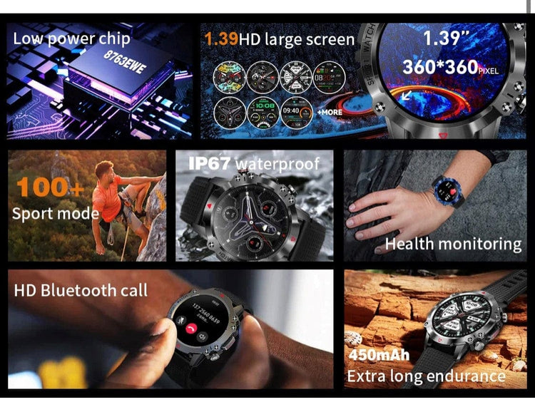 Smart Watch South Africa Watches Black Senbono KR 10 Black