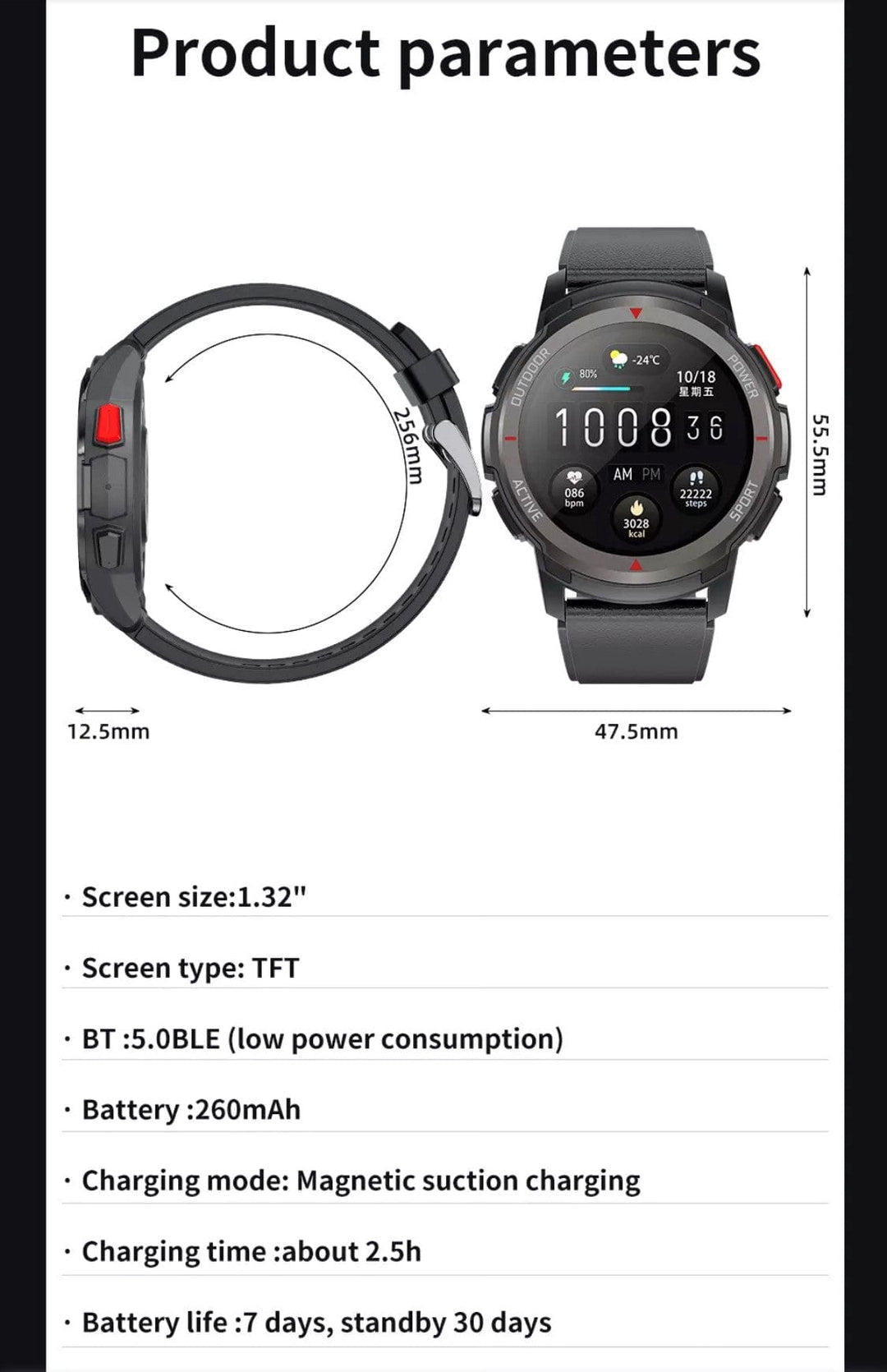 Smart Watch South Africa Watches Black SENBONO MAX 10 Black