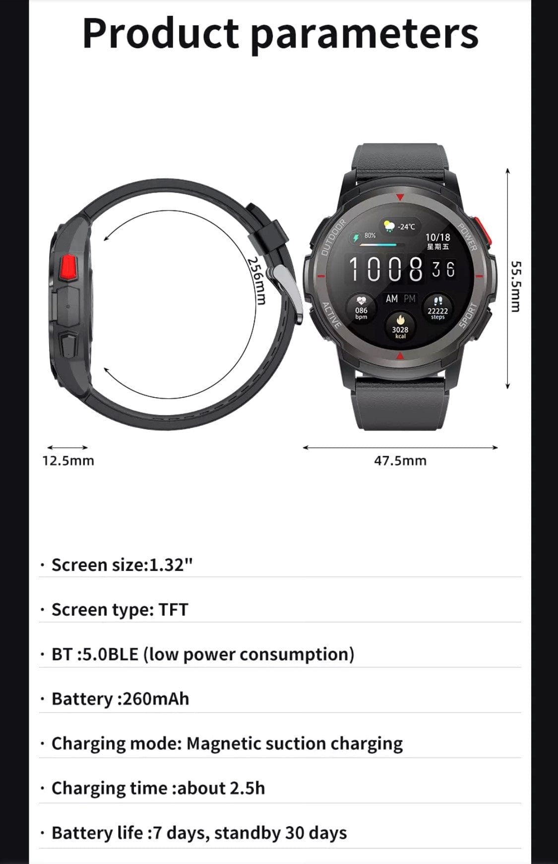 Smart Watch South Africa Watches Black SENBONO MAX 10 Black