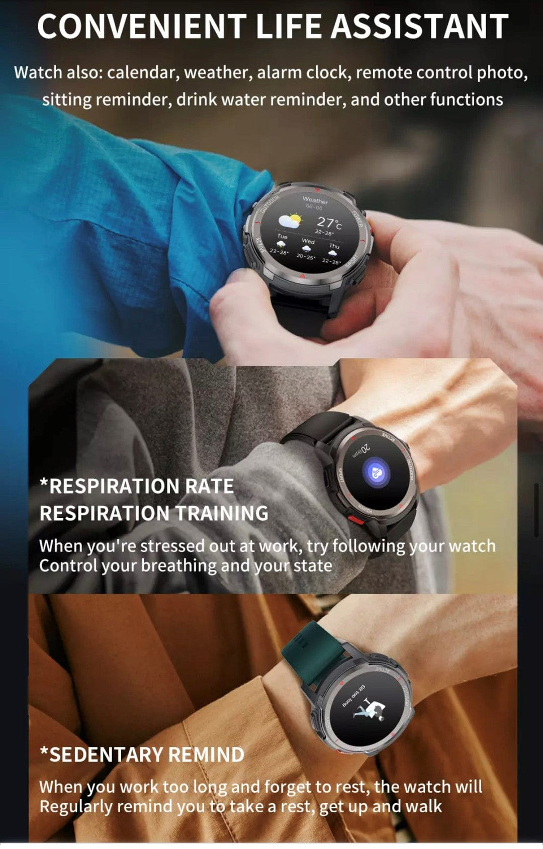 Smart Watch South Africa Watches Black SENBONO MAX 10 Black