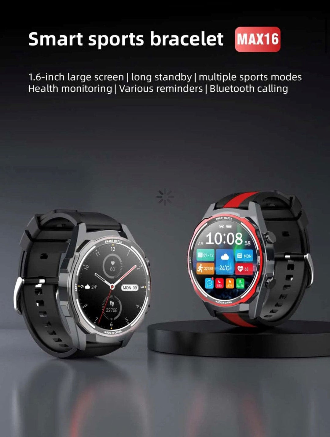 Smart Watch South Africa Watches Black SENBONO Max 16 Black