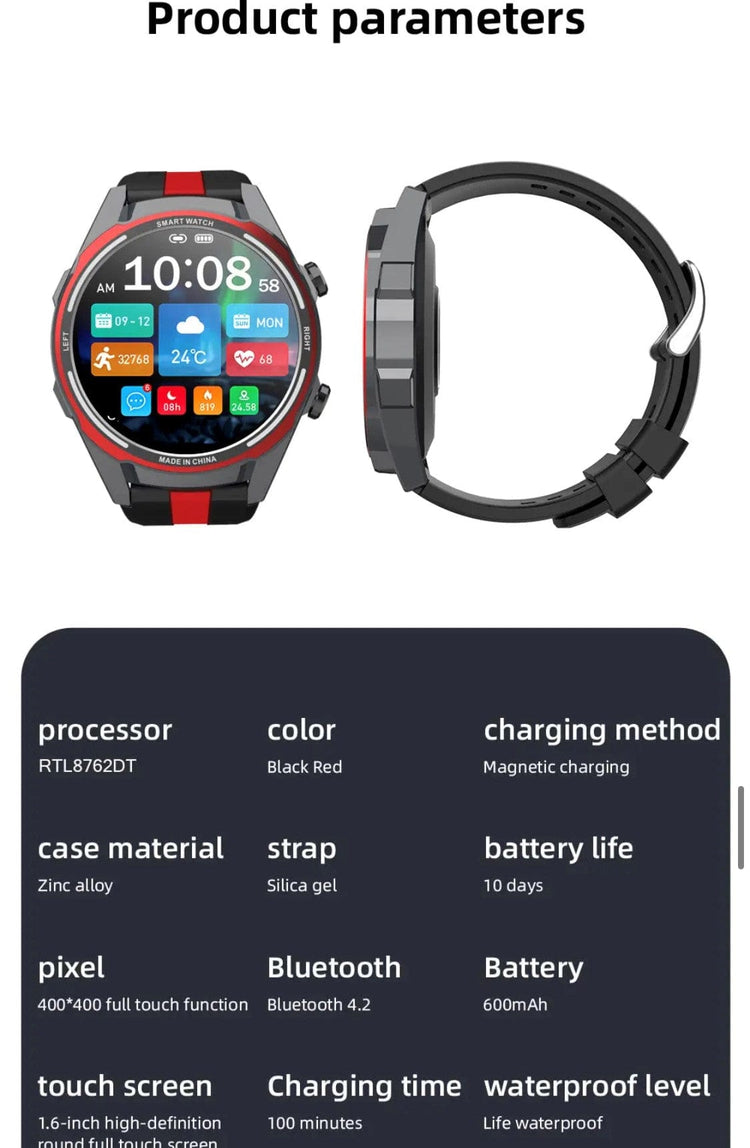 Smart Watch South Africa Watches Black SENBONO Max 16 Red
