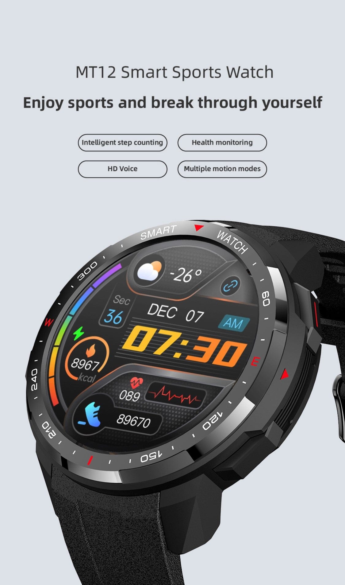 Smart Watch South Africa Watches BLACK SENBONO MT 12 BLACK