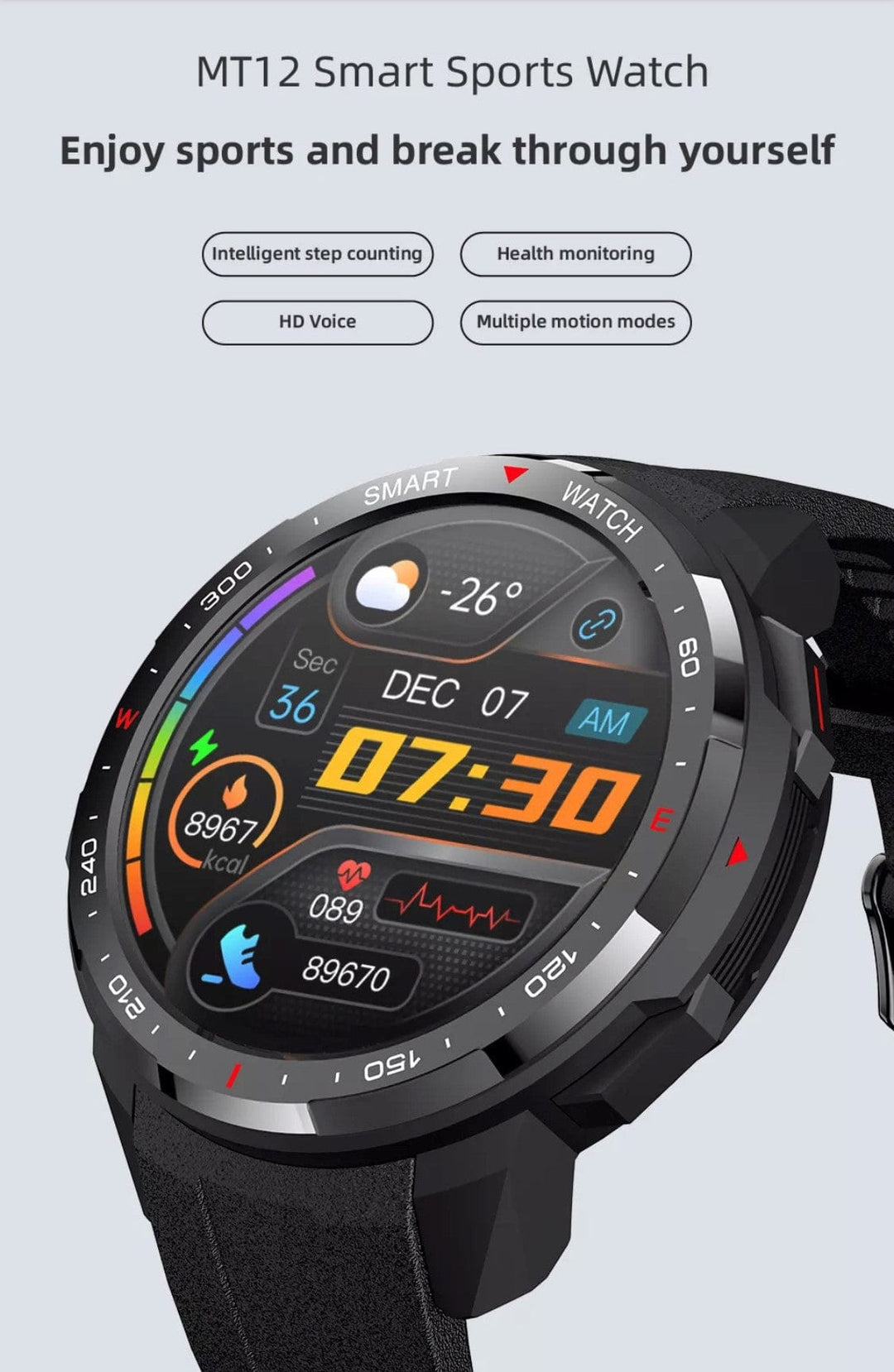 Smart Watch South Africa Watches BLACK SENBONO MT 12 BLACK