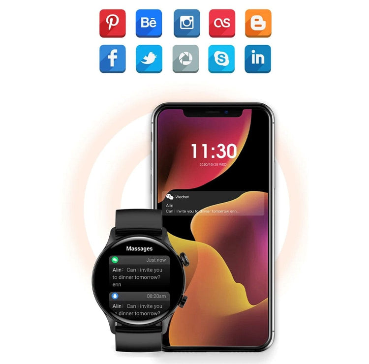 Smart Watch South Africa Watches Black Smartoby Amoled SK8 Pro Smart Watch Black --Extra leather Strap included