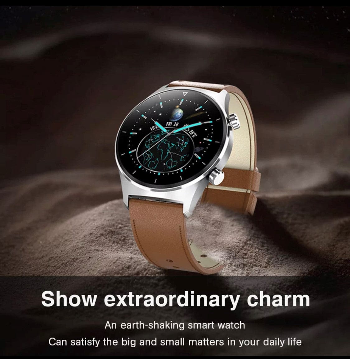 SMARTOBY Pro D1 Men Smartwatch Black Silicone & Silver Steel straps - Smart Watch SA