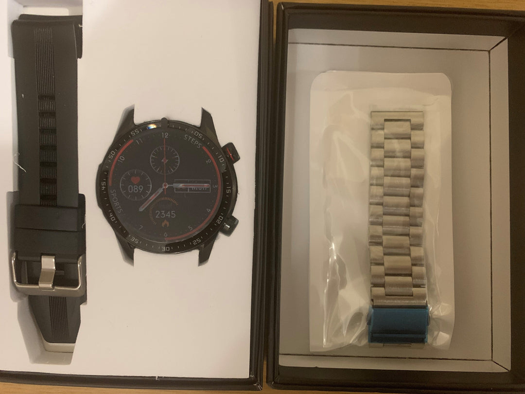 SMARTOBY Pro D1 Men Smartwatch Black Silicone & Silver Steel straps - Smart Watch SA