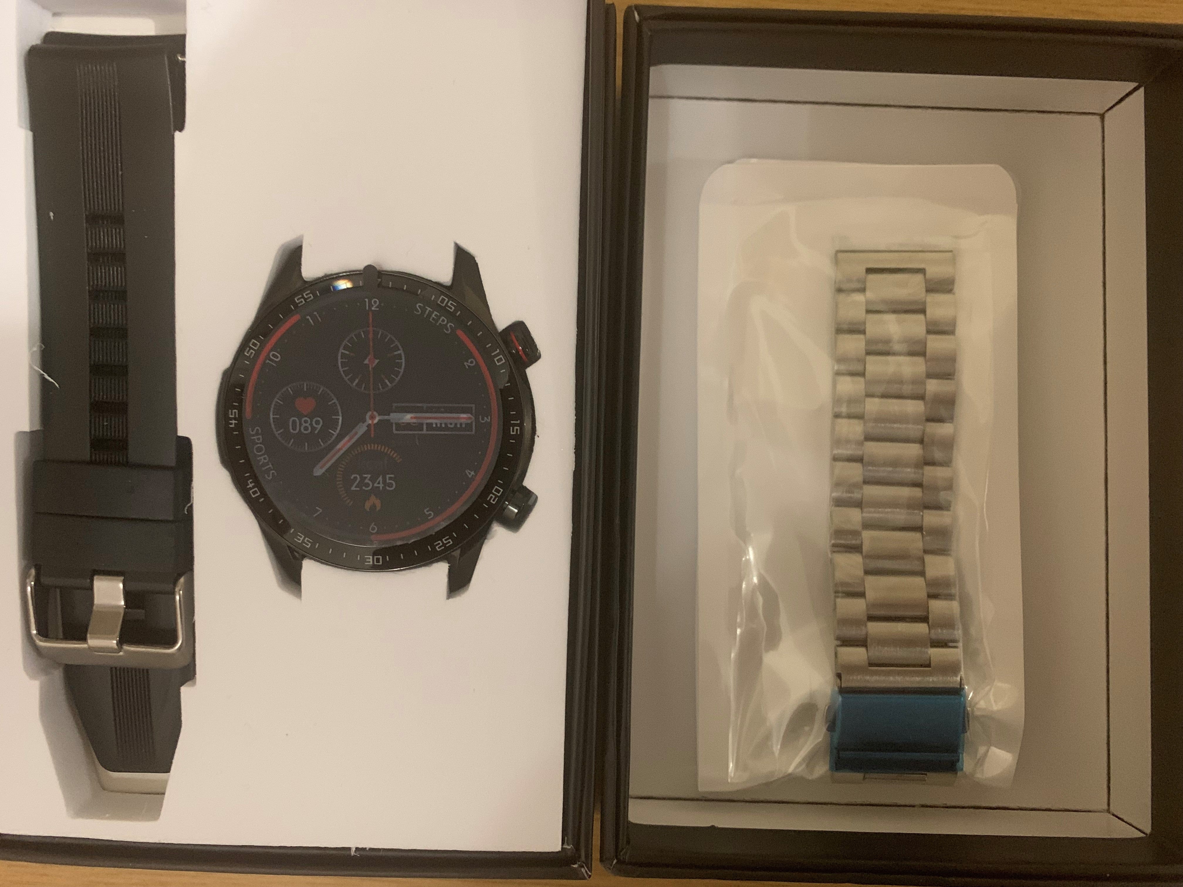 SMARTOBY Pro D1 Men Smartwatch Black Silicone & Silver Steel straps - Smart Watch SA