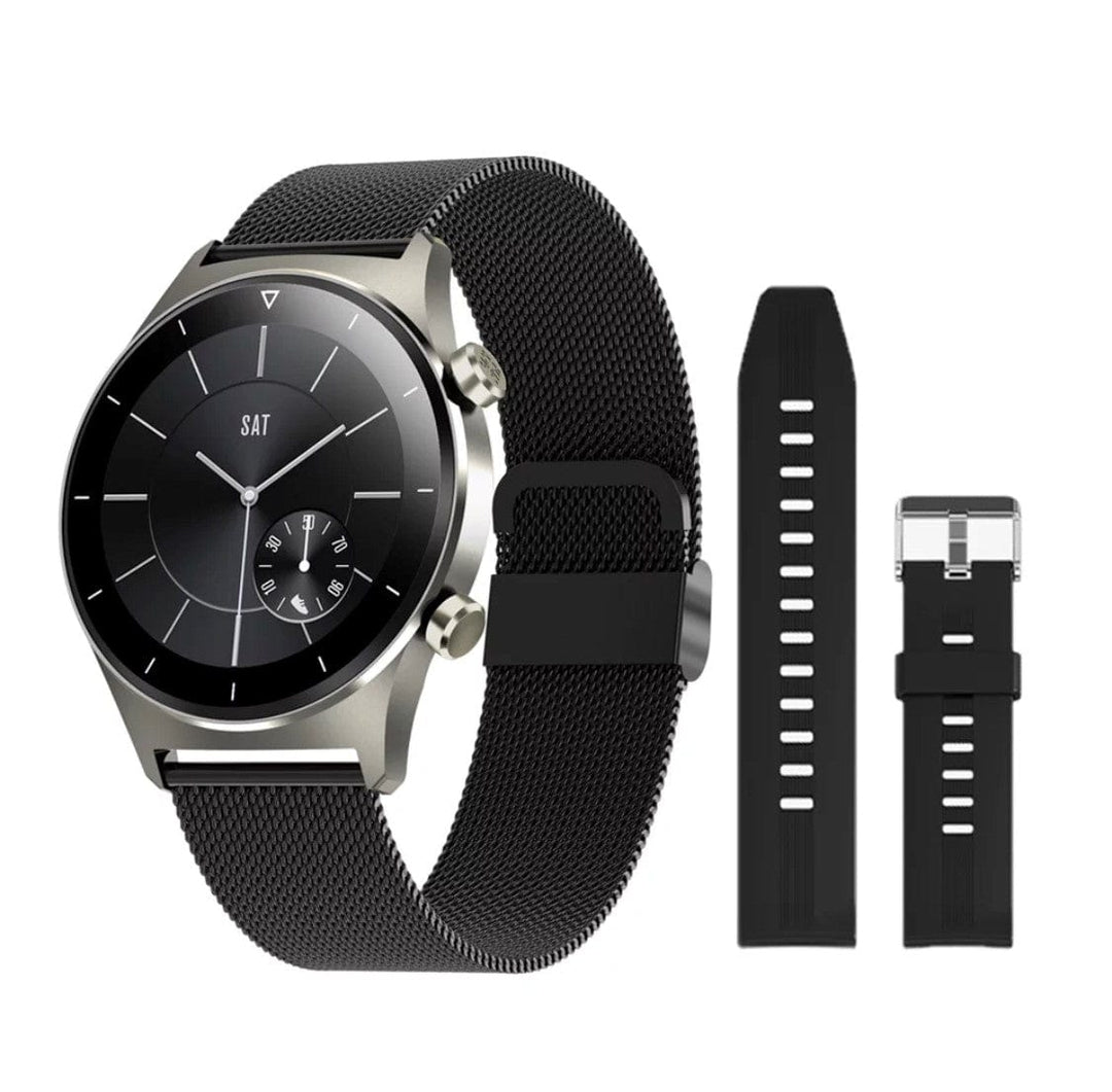 Smart Watch South Africa Watches Black Steel & Black Silicone Strap SMARTOBY Pro  Men Smartwatch Black Steel & Black  Silicon