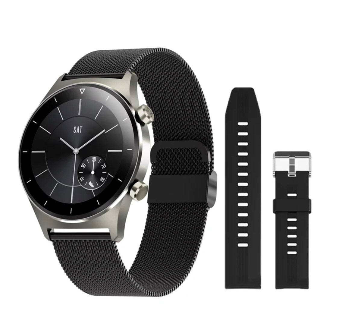 Smart Watch South Africa Watches Black Steel & Black Silicone Strap SMARTOBY Pro  Men Smartwatch Black Steel & Black  Silicon