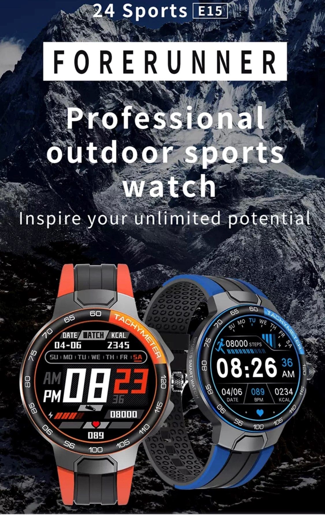 SMARTOBY E15 Blue Sports Smart Watch