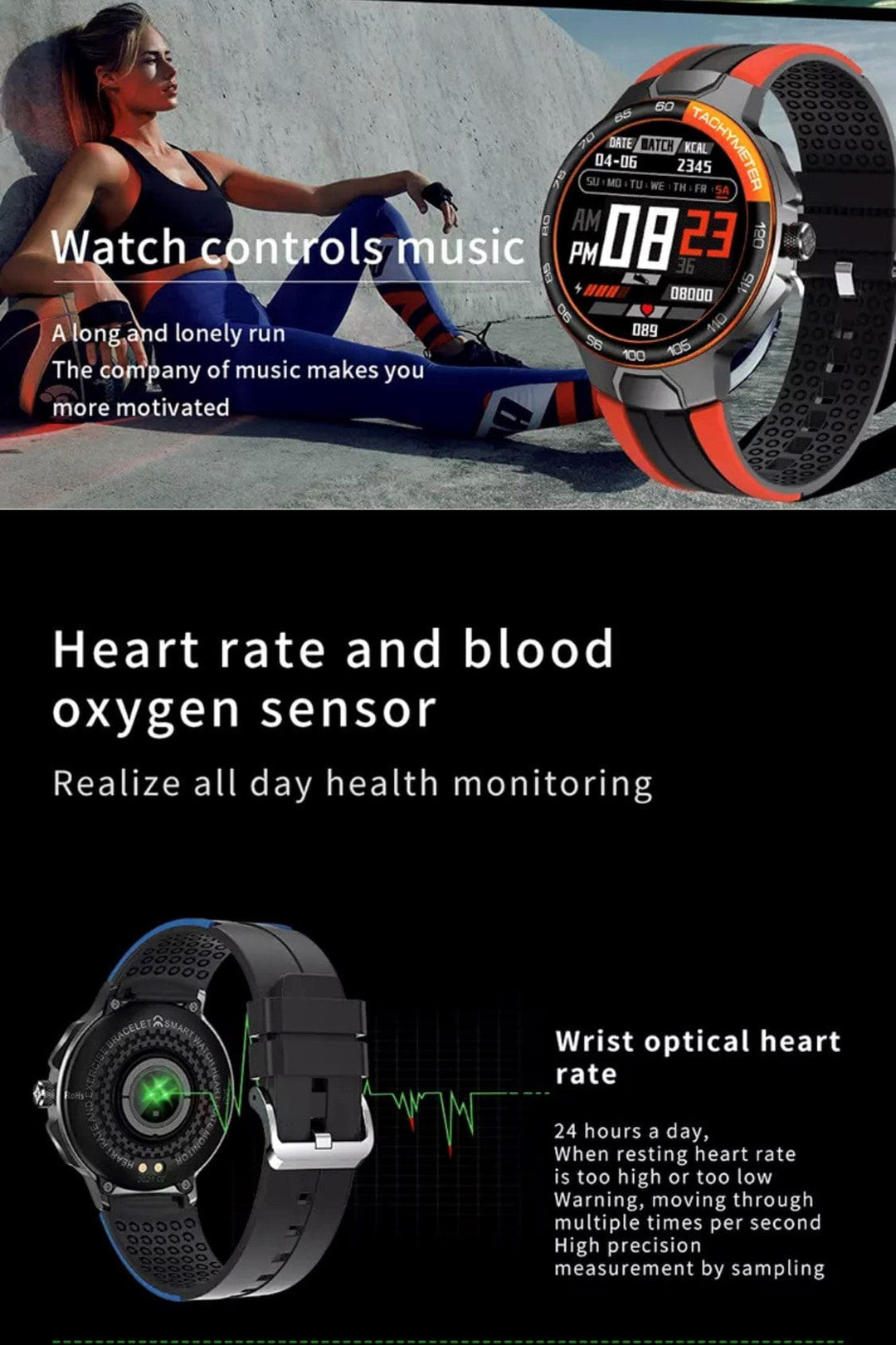 SMARTOBY E15 Blue Sports Smart Watch