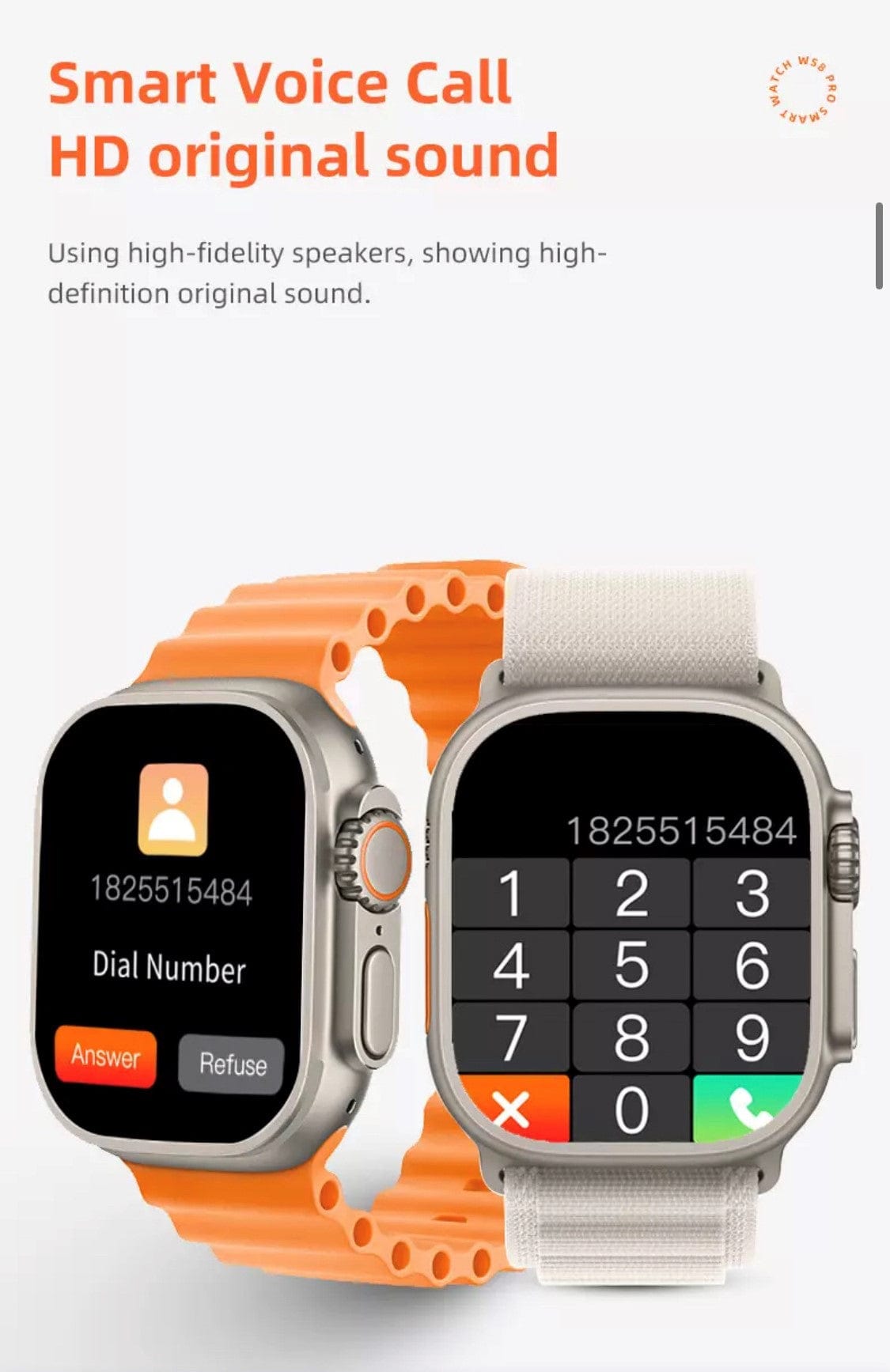 Smart Watch South Africa Watches Blue WS 8 Pro Ultra Blue + free Bubble Strap