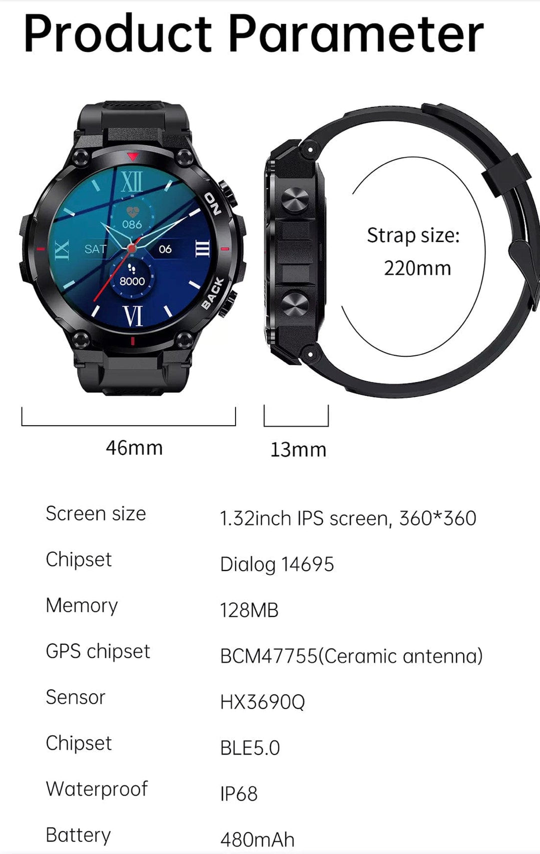 Smart Watch South Africa Watches Gray SENBONO K37 Gray