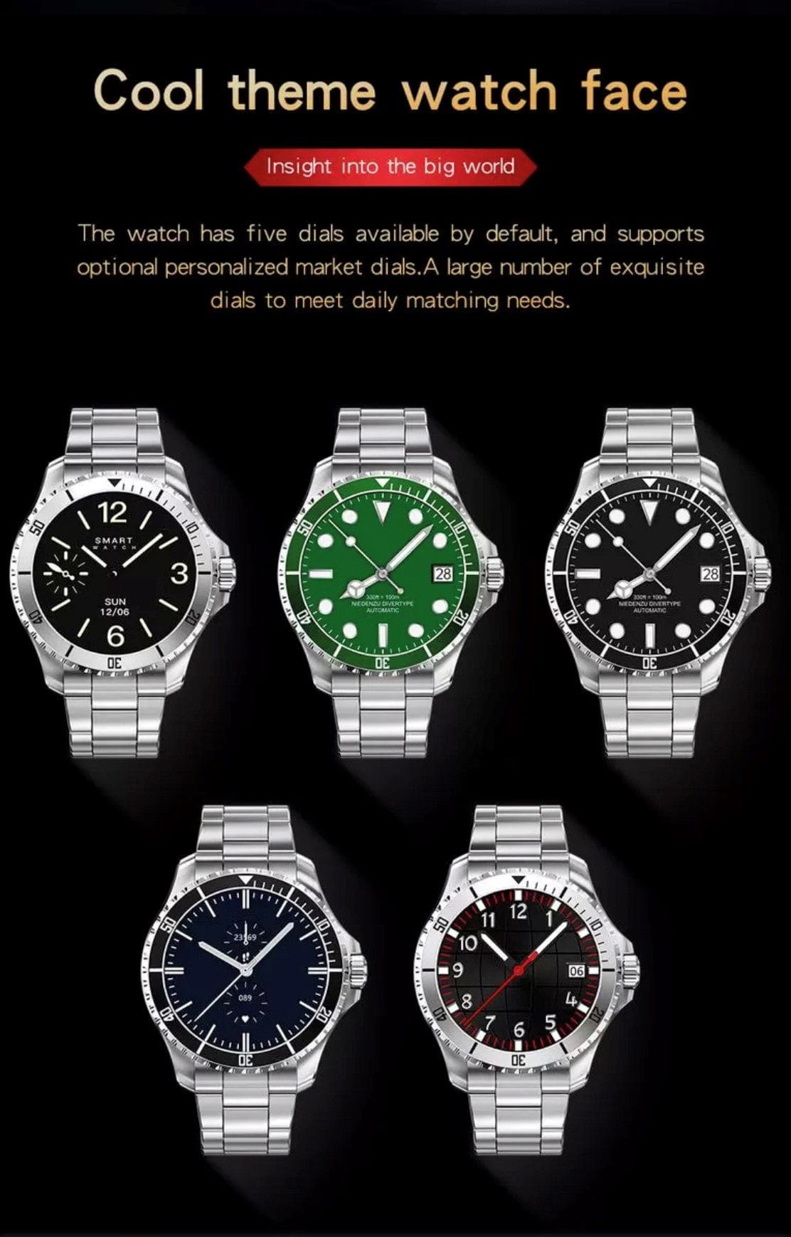 Smart Watch South Africa Watches Green SHOC II Business Smart Watch  Red& Blue   Extra Stainless steel silver straps availible.