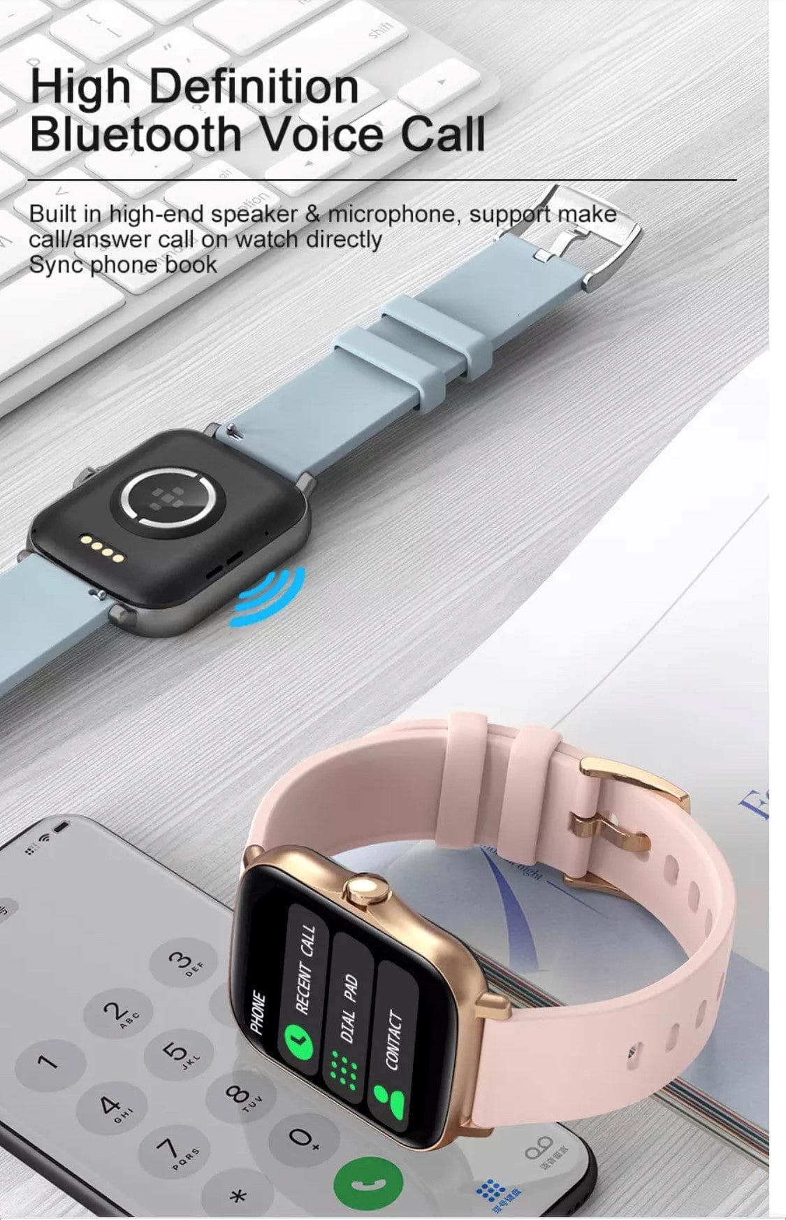 Smartoby P8 MAX Light Gray With BT Call - Smart Watch SA