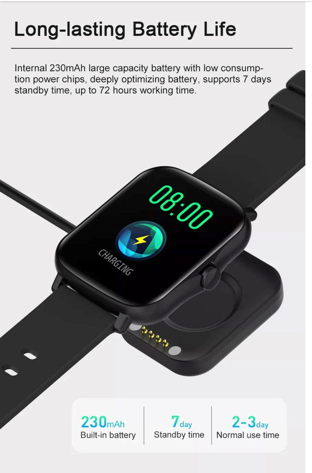 Smartoby P8 MAX Light Gray With BT Call - Smart Watch SA