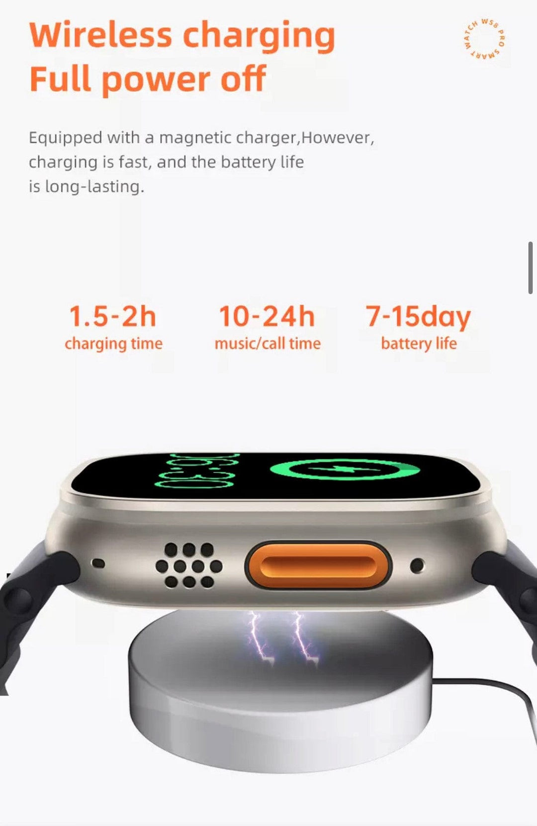 Smart Watch South Africa Watches Orange WS 8  Pro Ultra Orange + free Bubble Strap