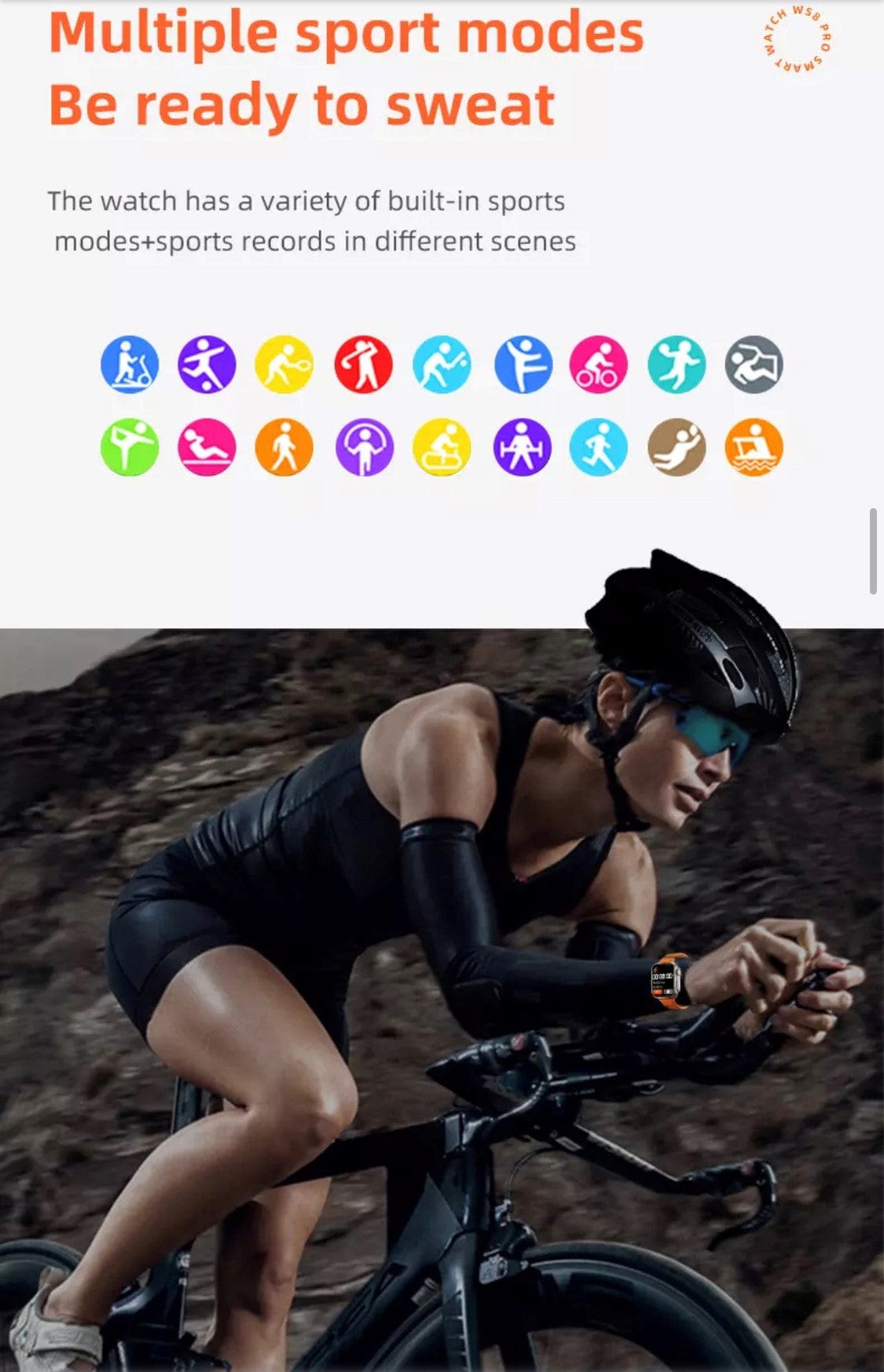 Smart Watch South Africa Watches Orange WS 8  Pro Ultra Orange + free Bubble Strap