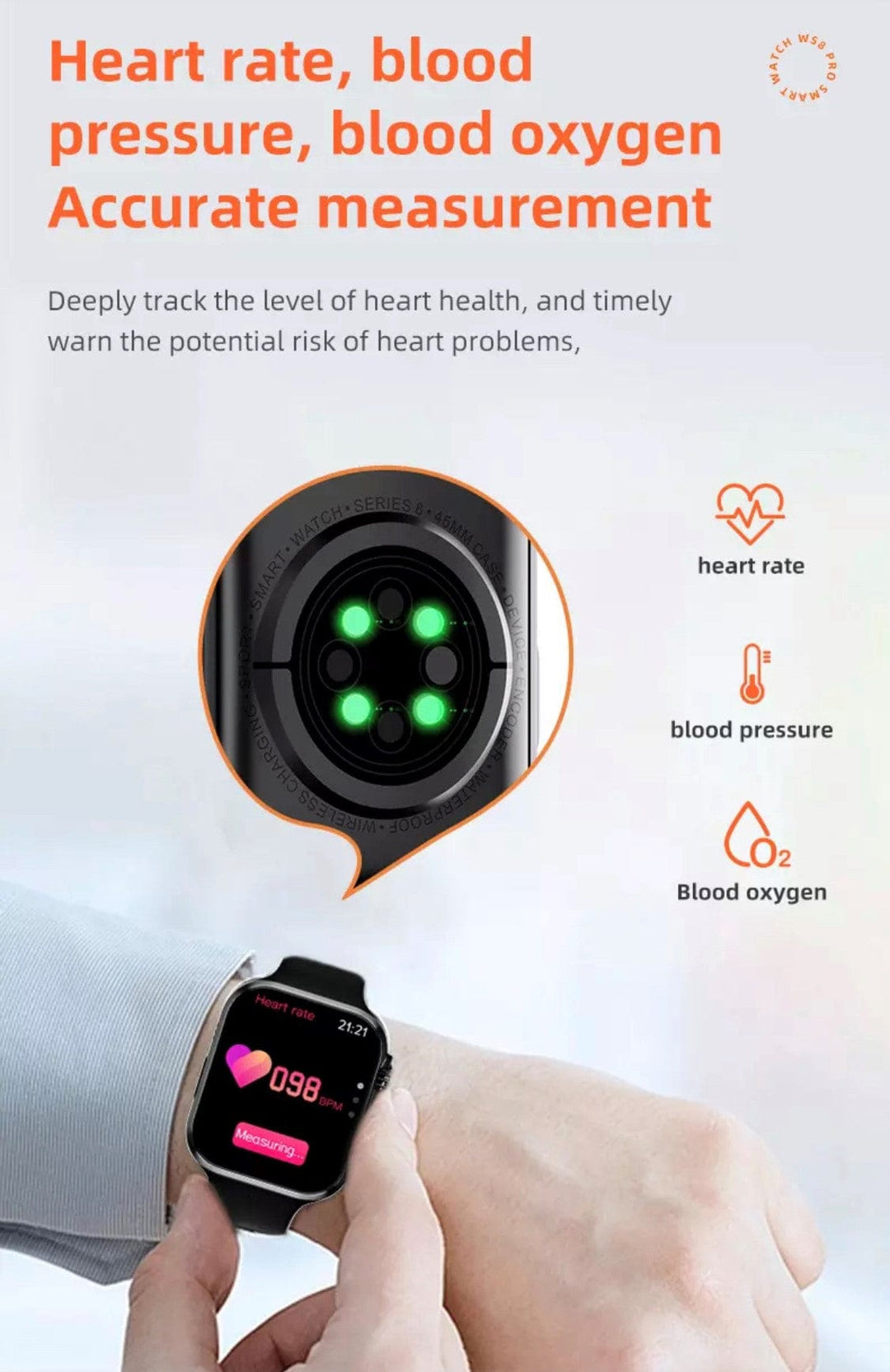 Smart Watch South Africa Watches Orange WS 8  Pro Ultra Orange + free Bubble Strap