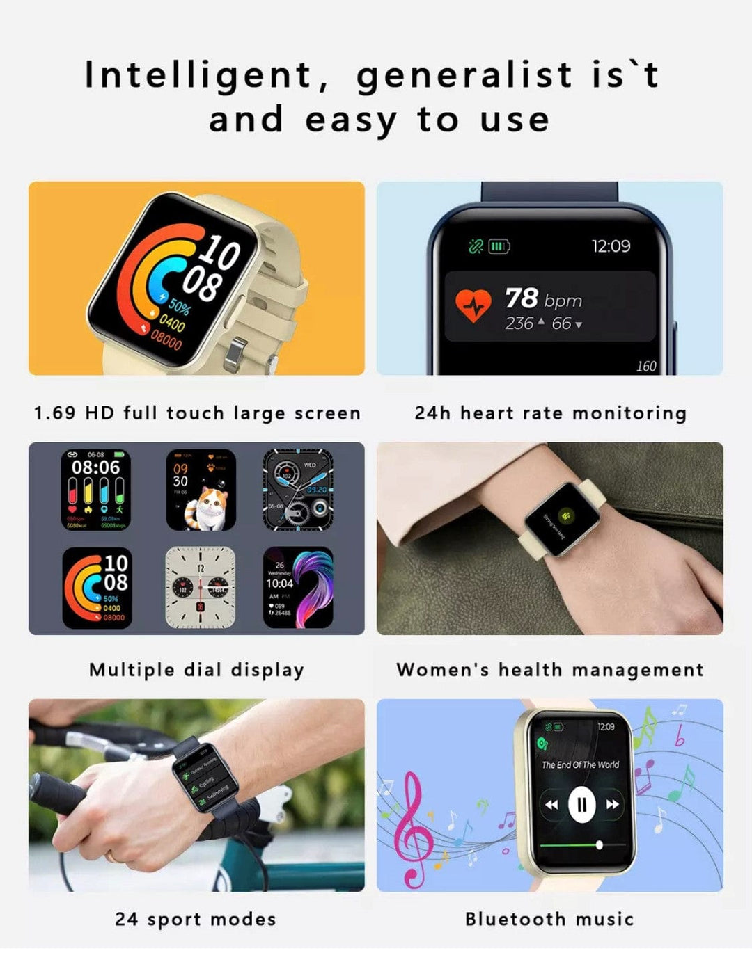 Smart Watch South Africa Watches Pink SMARTOBY 1,69 Inch HD Pink Extra Straps Availible