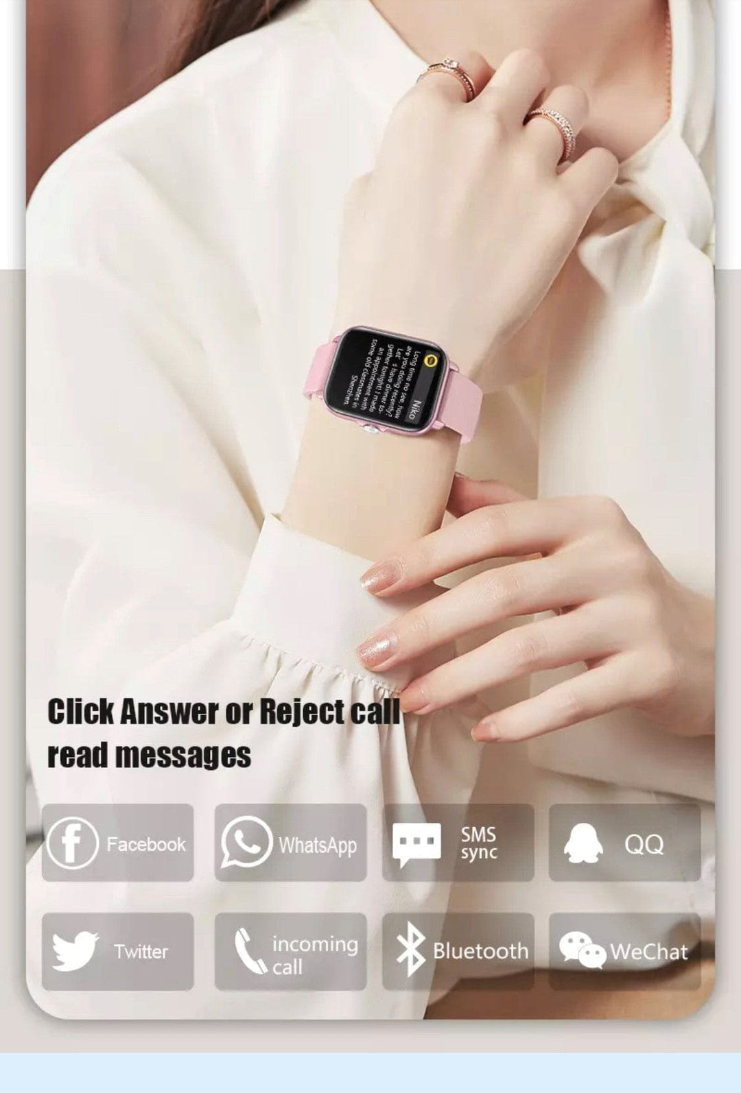 Pink Plus Smart Watch with BT caliing - Smart Watch SA