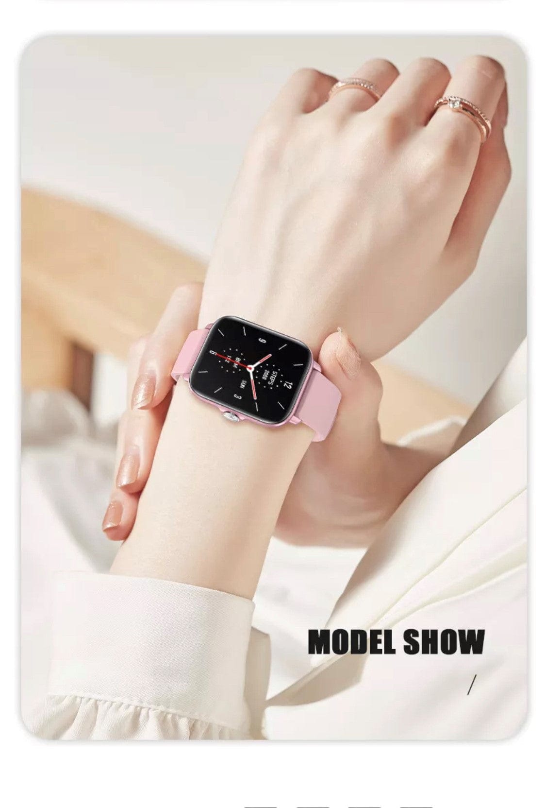 Smart Watch South Africa Watches Pink Smartoby P28 Plus Pink with Bluetooth Calling -- Extra Straps Availible