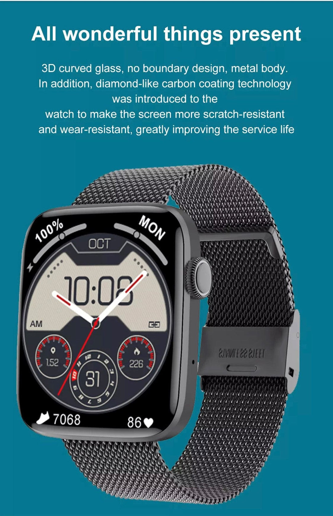 Smart Watch South Africa Watches Silver Smartoby WearPro Series 7 Silver Extra Straps Availible