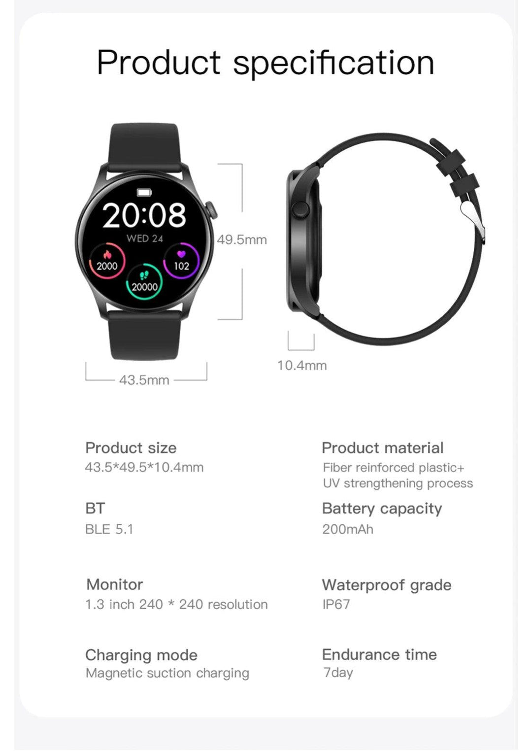 COLMI SKY 8 With Music - Pink Gold-Smart Watch South Africa