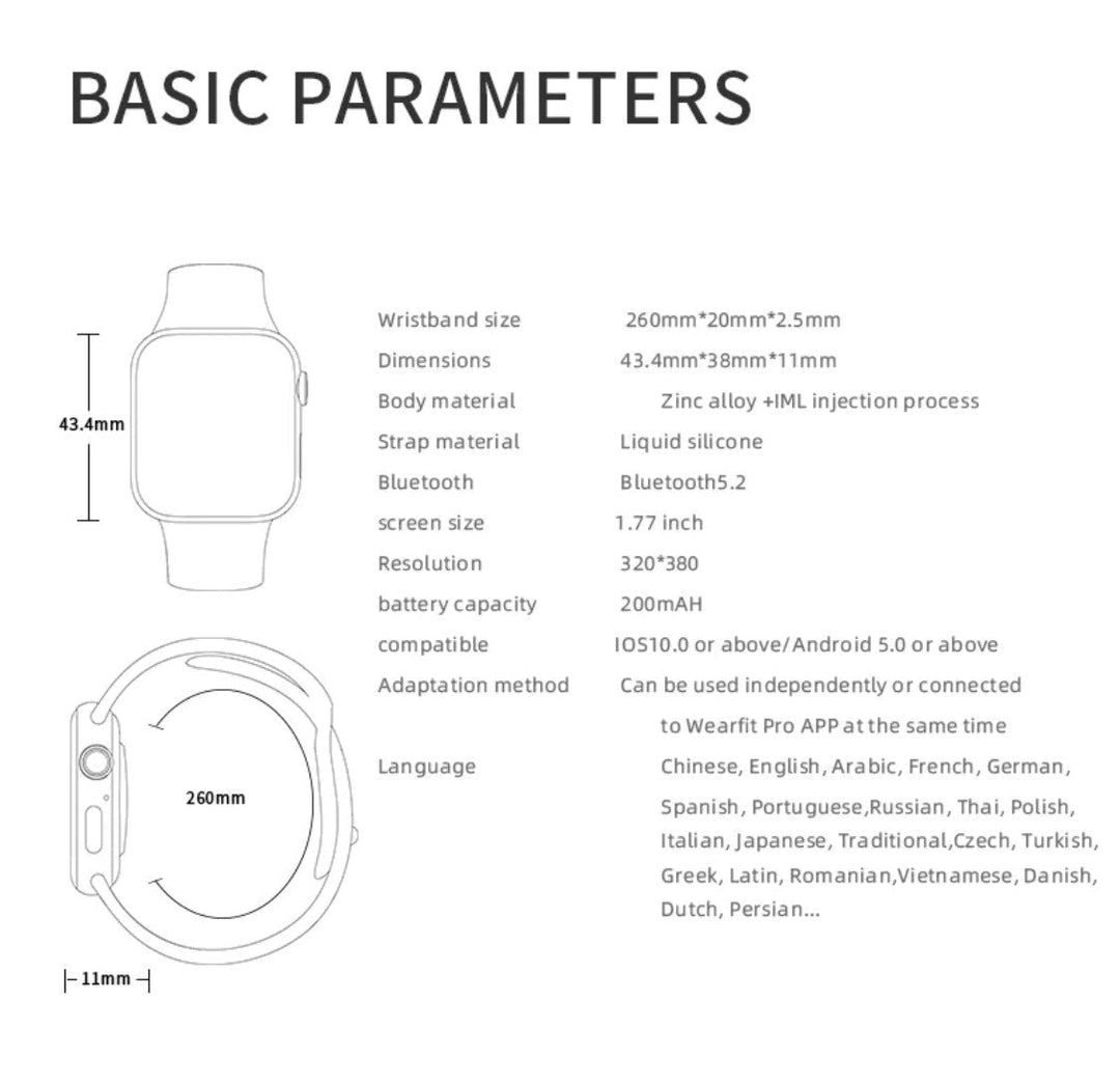 HW 37 Plus  Blue-- Verious Colour Straps Availible at R70 each. Smart Watch South Africa