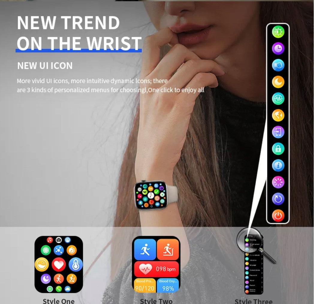 HW 37 Plus  Blue-- Verious Colour Straps Availible at R70 each. Smart Watch South Africa